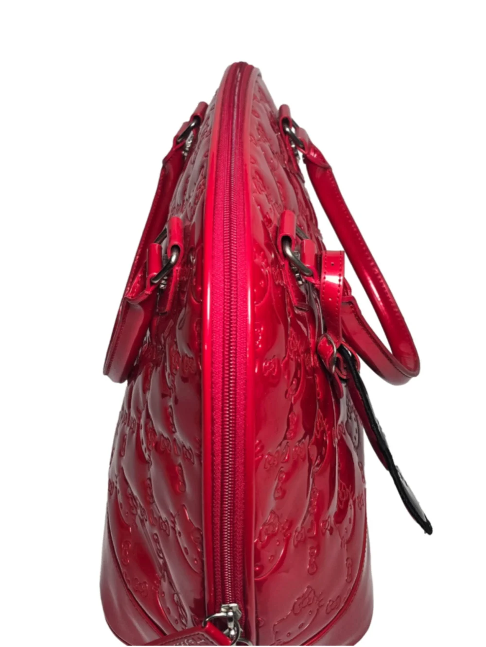 Vintage Loungefly x Hello Kitty Cherry Red Patent Leather Bowler Bag Y2K Sanrio